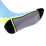 Maxbell 1 Pair Anti-Slip Compression Socks Sports Long Sock Sky Blue and Green Gray