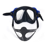 Maxbell Professional Silicone Tempered Glass Mask for Snorkeling Scuba Diving Blue