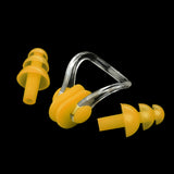 Maxbell Waterproof Clear Silicone Swimming Set Ear Plug + Nose Clip with Box Yellow