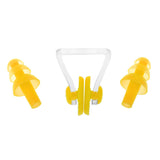 Maxbell Waterproof Clear Silicone Swimming Set Ear Plug + Nose Clip with Box Yellow