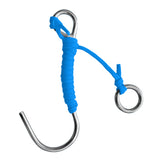 Maxbell 316 Stainless Steel Scuba Diving Single Reef Hook with Line Ring Blue