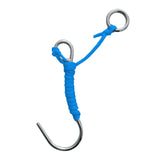 Maxbell 316 Stainless Steel Scuba Diving Single Reef Hook with Line Ring Blue