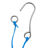 Maxbell 316 Stainless Steel Scuba Diving Single Reef Hook with Line Ring Blue