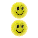 Maxbell 2 Pieces Bright Color Smile Face Pattern Training Practice Golf Balls Yellow