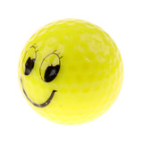 Maxbell 2 Pieces Bright Color Smile Face Pattern Training Practice Golf Balls Yellow