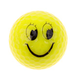 Maxbell 2 Pieces Bright Color Smile Face Pattern Training Practice Golf Balls Yellow