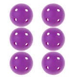 Maxbell 6 Pieces Dent-resistant Perforated Indoor Home Practice Golf Balls Purple