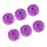 Maxbell 6 Pieces Dent-resistant Perforated Indoor Home Practice Golf Balls Purple