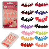 Maxbell 24pcs Pure Toe Nails Full Cover Pedicure False Nail Art Tips File Orange Red