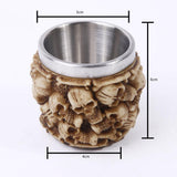 Maxbell 3D Skull Beer Mug Stainless Steel Inside Coffee Beer Tea Drinking Cup B