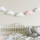 Maxbell Hanging Clouds Garland for Baby Shower, Wedding Party Decor White and Pink