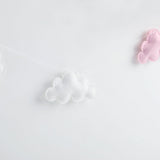 Maxbell Hanging Clouds Garland for Baby Shower, Wedding Party Decor White and Pink