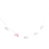 Maxbell Hanging Clouds Garland for Baby Shower, Wedding Party Decor White and Pink