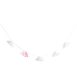 Maxbell Hanging Clouds Garland for Baby Shower, Wedding Party Decor White and Pink