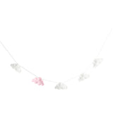 Maxbell Hanging Clouds Garland for Baby Shower, Wedding Party Decor White and Pink