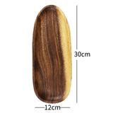 Maxbell Acacia Wooden Plate Food Nuts Dessert Serving Tray Kitchen Tableware 30x12cm