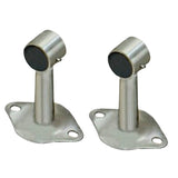 Maxbell 2pcs Stainless Steel Wardrobe Pipe Lever Rod Holder Socket Bracket 100mm