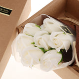 Maxbell Rose Soap Flower Eternal Flower With Box Valentine's Gift White