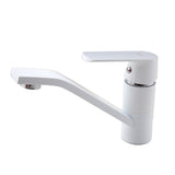 Maxbell Kitchen Sink Basin Mixer Tap Swivel Spout Brass Water Faucet Hot Cold White