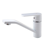 Maxbell Kitchen Sink Basin Mixer Tap Swivel Spout Brass Water Faucet Hot Cold White