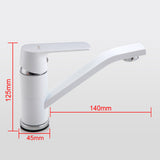 Maxbell Kitchen Sink Basin Mixer Tap Swivel Spout Brass Water Faucet Hot Cold White