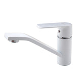 Maxbell Kitchen Sink Basin Mixer Tap Swivel Spout Brass Water Faucet Hot Cold White