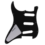 Maxbell Black Pickguard 1 Ply 11 Hole For Strat Guitar SSS