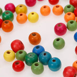 Maxbell 100pcs Assorted Bright Color 9mm Round Wooden Beads