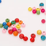 Maxbell 100pcs Assorted Bright Color 9mm Round Wooden Beads