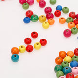 Maxbell 100pcs Assorted Bright Color 9mm Round Wooden Beads
