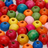 Maxbell 100pcs Assorted Bright Color 9mm Round Wooden Beads
