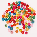 Maxbell 100pcs Assorted Bright Color 9mm Round Wooden Beads