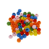 Maxbell 100pcs Assorted Bright Color 9mm Round Wooden Beads
