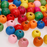 Maxbell 100pcs Assorted Bright Color 9mm Round Wooden Beads