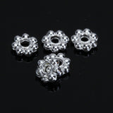 Maxbell 100pcs Silver Daisy Flower Spacer Beads 4mm