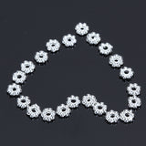 Maxbell 100pcs Silver Daisy Flower Spacer Beads 4mm