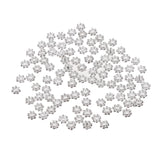 Maxbell 100pcs Silver Daisy Flower Spacer Beads 4mm