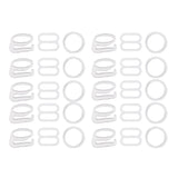 Maxbell 10 Sets Nylon Bra Strap Adjuster Slider/Hooks/O Ring Lingerie Crafts White