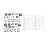 Maxbell 10 Sets Nylon Bra Strap Adjuster Slider/Hooks/O Ring Lingerie Crafts White