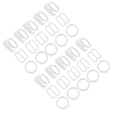 Maxbell 10 Sets Nylon Bra Strap Adjuster Slider/Hooks/O Ring Lingerie Crafts White