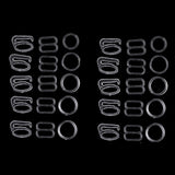 Maxbell 10 Sets Nylon Bra Strap Adjuster Slider/Hooks/O Ring Lingerie Crafts White