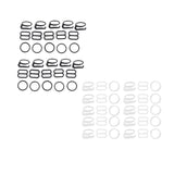 Maxbell 10 Sets Nylon Bra Strap Adjuster Slider/Hooks/O Ring Lingerie Crafts White