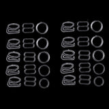 Maxbell 10 Sets Nylon Bra Strap Adjuster Slider/Hooks/O Ring Lingerie Crafts White
