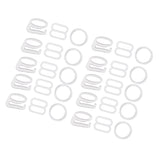 Maxbell 10 Sets Nylon Bra Strap Adjuster Slider/Hooks/O Ring Lingerie Crafts White