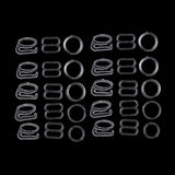 Maxbell 10 Sets Nylon Bra Strap Adjuster Slider/Hooks/O Ring Lingerie Crafts White