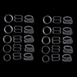 Maxbell 10 Sets Nylon Bra Strap Adjuster Slider/Hooks/O Ring Lingerie Crafts White