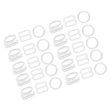 Maxbell 10 Sets Nylon Bra Strap Adjuster Slider/Hooks/O Ring Lingerie Crafts White