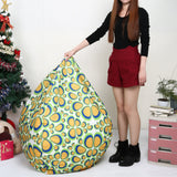 Maxbell Modern Printed Linen Beanbag Cover Sofa Slipcover Toy Storage Case Gray