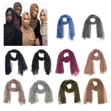 Maxbell Women's Wrinkle Scarf Crinkle Muslim Hijab Scarves Solid Long Wrap Scarf 01