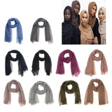 Maxbell Women's Wrinkle Scarf Crinkle Muslim Hijab Scarves Solid Long Wrap Scarf 01